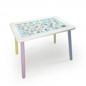 Детский стол с накладкой Алфавит (Белый/Цветной) в Уфе - ufa.mebel-74.com | фото