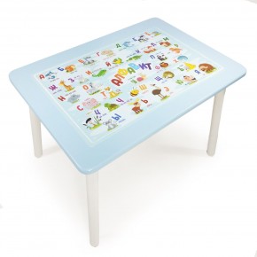 Детский стол с накладкой Алфавит  (Голубой/Белый) в Уфе - ufa.mebel-74.com | фото