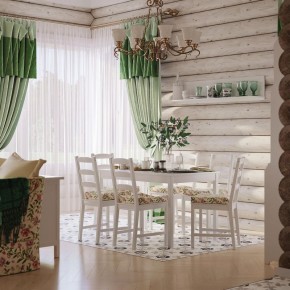Комлект Вествик обеденный стол и четыре стула, массив сосны, цвет белый в Уфе - ufa.mebel-74.com | фото