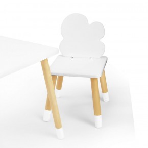 Комплект детской мебели стол и два стула Облачко (Белый/Белый/Береза) в Уфе - ufa.mebel-74.com | фото