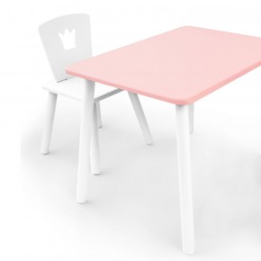 Комплект детской мебели стол и стул Корона (Розовый/Белый/Белый) в Уфе - ufa.mebel-74.com | фото