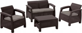 Комплект мебели Корфу сет (Corfu set) коричневый - серо-бежевый * в Уфе - ufa.mebel-74.com | фото