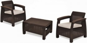 Комплект мебели Корфу Уикенд (Corfu Weekend) коричневый - серо-бежевый * в Уфе - ufa.mebel-74.com | фото