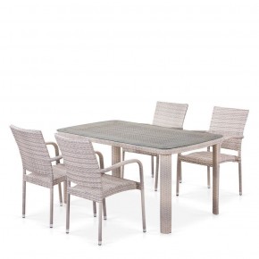 Комплект плетеной мебели T256C/Y376C-W85 Latte (4+1) + подушки на стульях в Уфе - ufa.mebel-74.com | фото