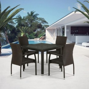 Комплект плетеной мебели T257A/YC379A-W53 Brown (4+1) + подушки на стульях в Уфе - ufa.mebel-74.com | фото