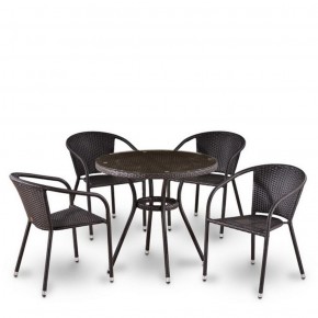 Комплект плетеной мебели T282ANT/Y137C-W53 Brown (4+1) в Уфе - ufa.mebel-74.com | фото