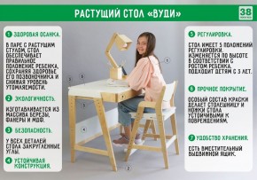 Комплект растущий стол и стул с чехлом 38 попугаев «Вуди» (Белый, Белый, Клетка) в Уфе - ufa.mebel-74.com | фото