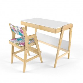 Комплект растущий стол и стул с чехлом 38 попугаев «Вуди» (Белый, Береза, Мечта) в Уфе - ufa.mebel-74.com | фото