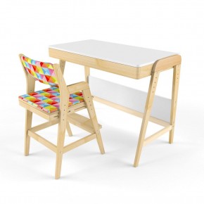Комплект растущий стол и стул с чехлом 38 попугаев «Вуди» (Белый, Береза, Ромбы) в Уфе - ufa.mebel-74.com | фото