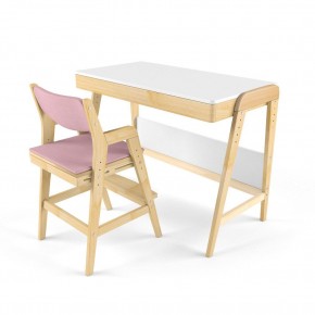 Комплект растущий стол и стул с чехлом 38 попугаев «Вуди» (Белый, Береза, Розовый) в Уфе - ufa.mebel-74.com | фото
