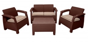 Комплект уличной мебели Yalta Premium Terrace Set (Ялта) шоколадый (+подушки под спину) в Уфе - ufa.mebel-74.com | фото