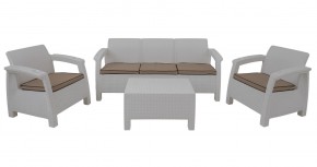 Комплект уличной мебели Yalta Premium Terrace Triple Set (Ялта) белый (+подушки под спину) в Уфе - ufa.mebel-74.com | фото