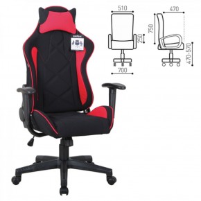 Кресло компьютерное BRABIX GT Racer GM-101 + подушка (ткань) черное/красное (531820) в Уфе - ufa.mebel-74.com | фото