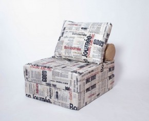 Кресло-кровать-пуф бескаркасное Прайм (Газета) в Уфе - ufa.mebel-74.com | фото