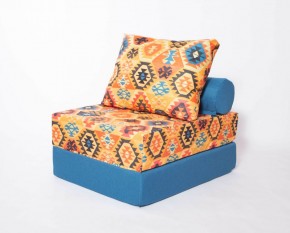 Кресло-кровать-пуф бескаркасное Прайм (мехико желтый-морская волна) в Уфе - ufa.mebel-74.com | фото