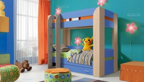 Кровать детская 2-х ярусная Юниор-6 с ящиком ЛДСП (800*1900) в Уфе - ufa.mebel-74.com | фото