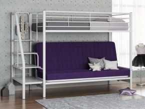 Кровать двухъярусная с диваном "Мадлен-3" (Белый/Фиолетовы) в Уфе - ufa.mebel-74.com | фото