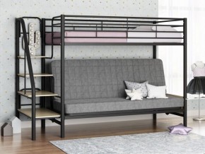 Кровать двухъярусная с диваном "Мадлен-3" (Черный/Серый) в Уфе - ufa.mebel-74.com | фото