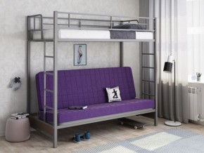 Кровать двухъярусная с диваном "Мадлен" (Серый/Фиолетовый) в Уфе - ufa.mebel-74.com | фото