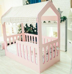 Кровать-домик без ящика 800*1600 (Розовый) в Уфе - ufa.mebel-74.com | фото