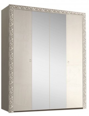 Шкаф 4-х дв. (с зеркалами) Premium слоновая кость/серебро (ТФШ1/4(П) в Уфе - ufa.mebel-74.com | фото