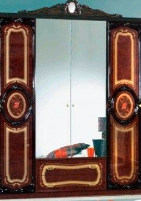 Шкаф 4-х дверный с зеркалами (01.144) Роза (могано) в Уфе - ufa.mebel-74.com | фото