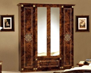 Шкаф 4-х дверный с зеркалами (02.144) Рома (орех) в Уфе - ufa.mebel-74.com | фото