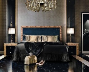 Спальный гарнитур Тиффани Premium черная/золото в Уфе - ufa.mebel-74.com | фото